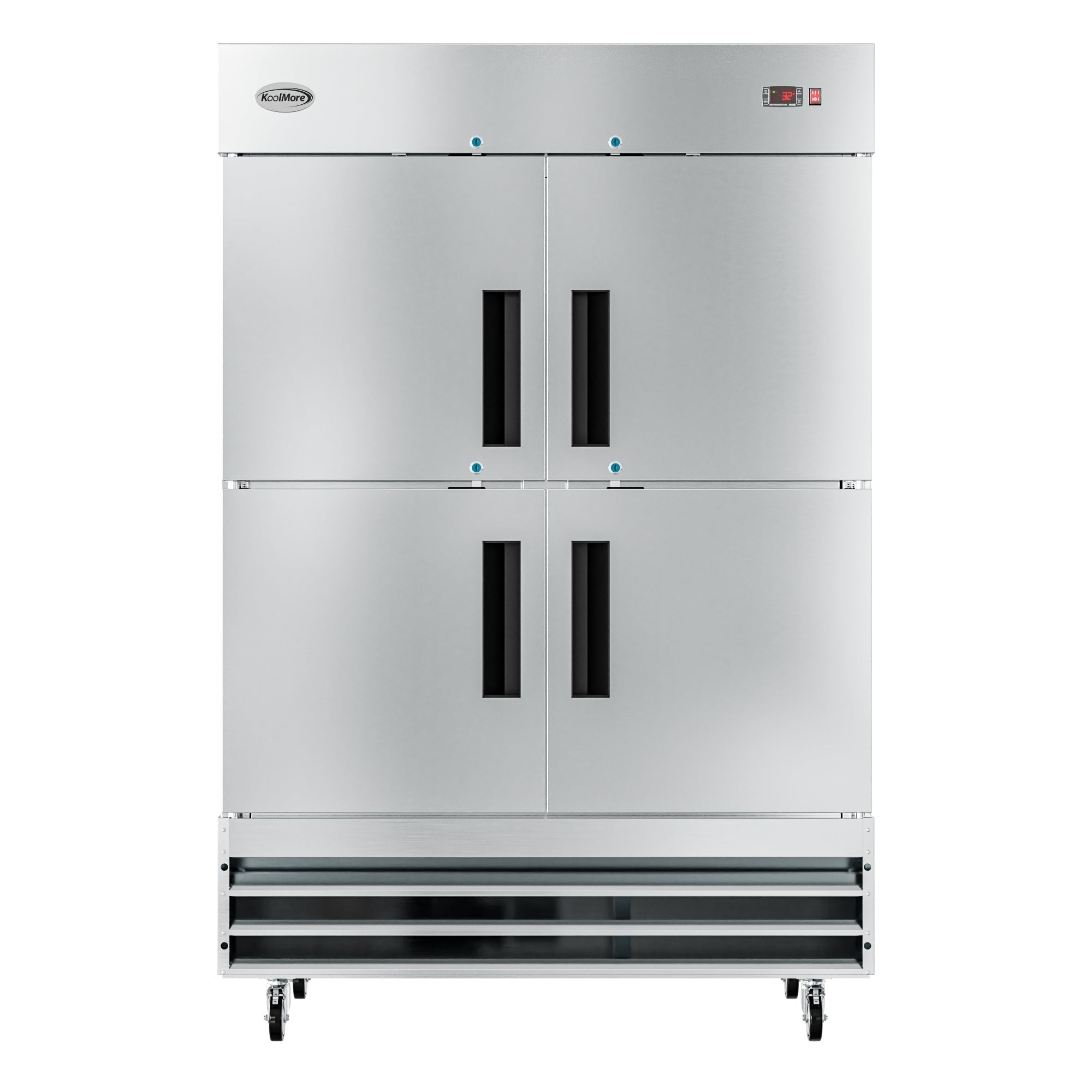 54 in. Commercial Stainless Steel Solid Half Door Reach-In