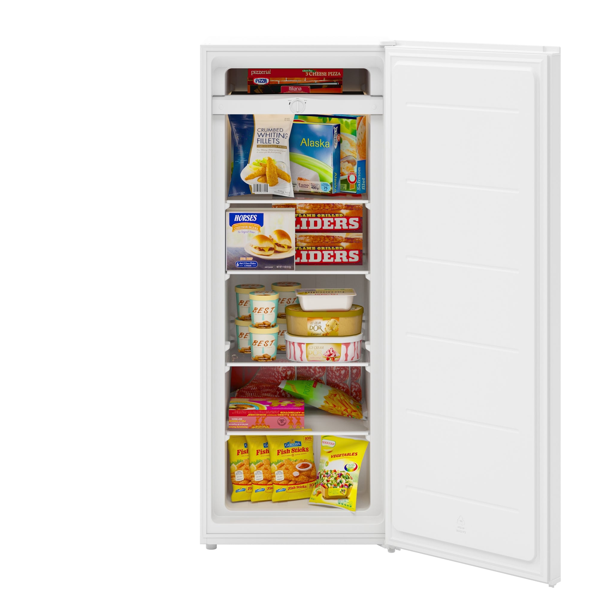 7 Cu Ft Large Capacity Freezer Upright Standing Frozen Food Storage Garage  Ready
