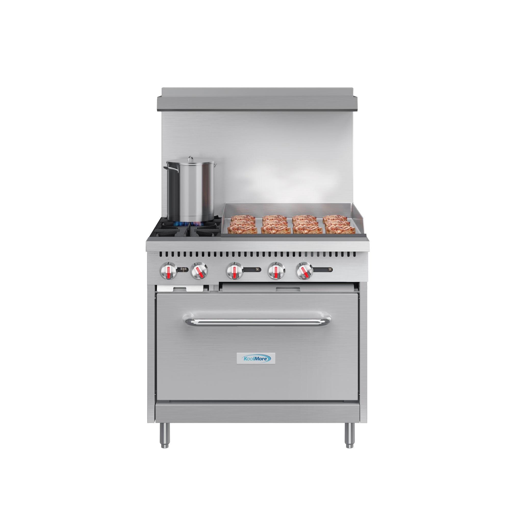 36 Burner Commercial LP Range with 24 Griddle in Stainless-Steel (KM-CRG36-LP)