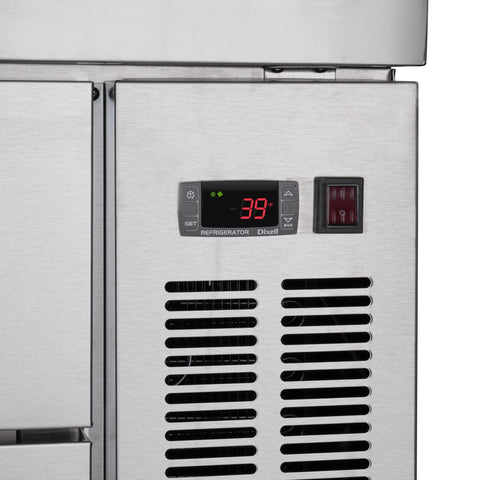 48 in. Commercial Chef Base Refrigerator Storage Cabinet for Cold Foods, Fresh Ingredients, and Condiments, Refrigerated Pull-Out Drawers, Rolling Caster Wheels, ETL Listed (KM-BR-482D)