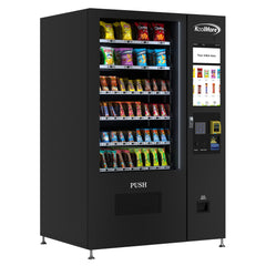 50 in. 60-Slot Snack Vending Machine with 22-inch Touch Screen, Credit Card Reader, Bill and Coin Acceptor in Black, Non-Refrigerated (KM-VMNT-50-BCR)