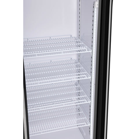 47 in. Commercial 2 Fully Glass Door Merchandiser Refrigerator, 30 Cu. Ft., ETL Listed in Black (KM-MDR-2FGD)