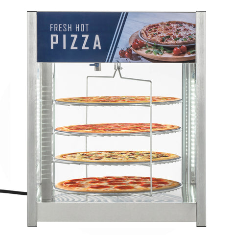 24 in. Commercial Pizza Display Warmer for 18 in. Pies with 4 Rotating Racks in Stainless-Steel (KM-HPD4-18)