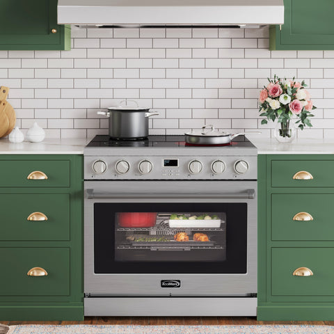36 in. Professional Electric Range with 16600W of Power, 240V in Stainless-Steel (KM-EPR-36AP-SS)