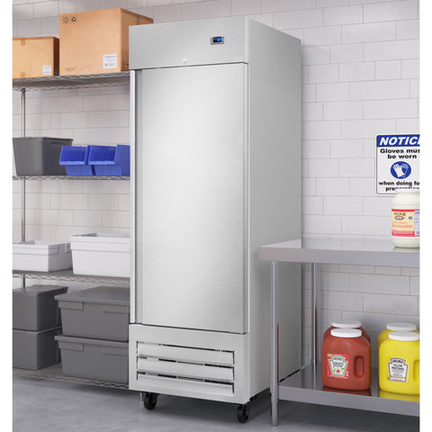 27 in. Commercial One Door Convertible Refrigerator/Freezer with 23 Cu. Ft. Capacity in Stainless Steel, ETL Listed (KM-RIC-1DSS)