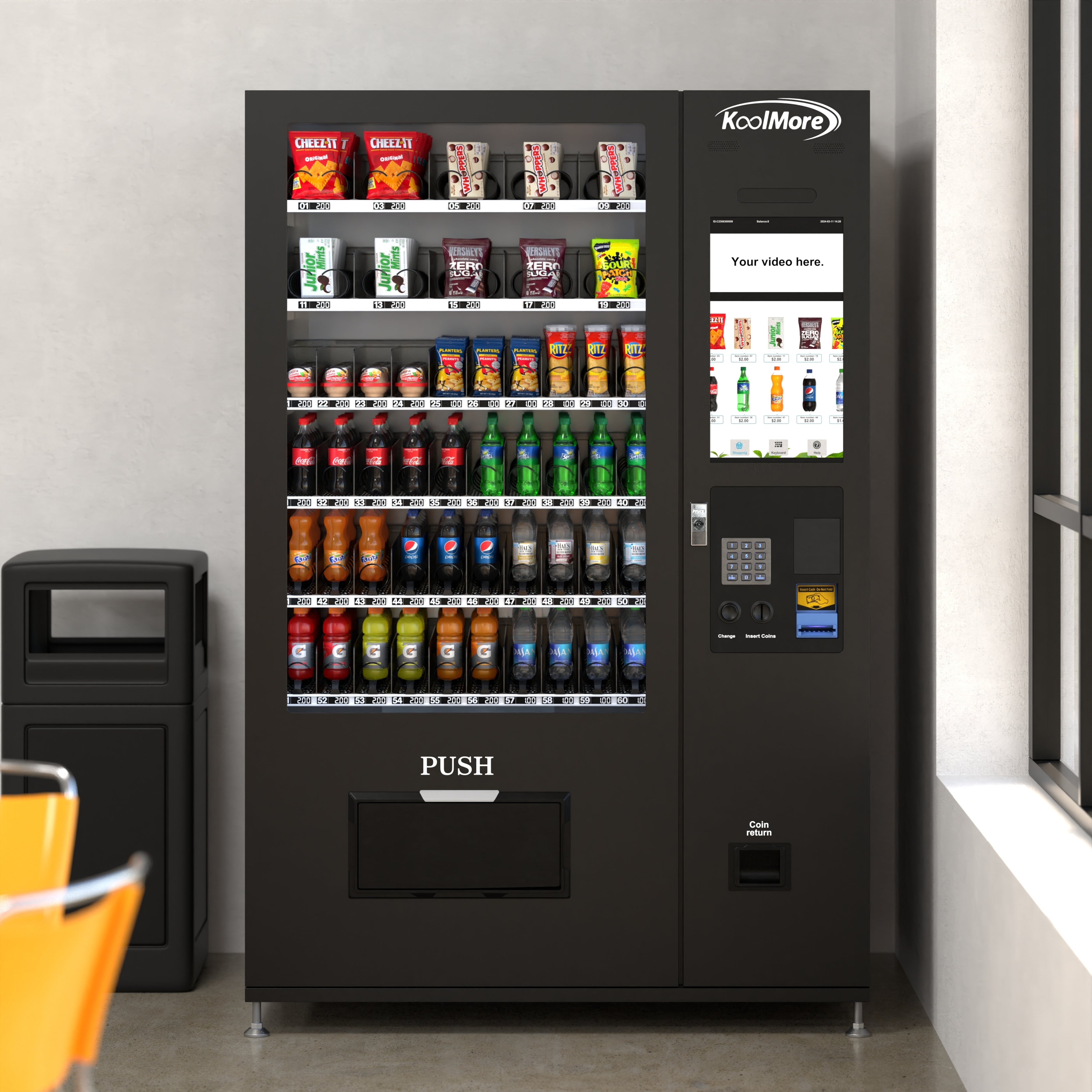 <p><strong>Smart vending technology </strong></p><p>Refrigerated and ambient vending machines with touchscreen displays, multiple payment options, and WiFi monitoring. Perfect for offices, schools, gyms, and businesses looking to generate passive revenue.</p>