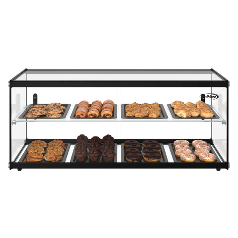 36 in. 2 Tiered Pastry Display Case With Shelf and Sliding Door, 4.2 cu. ft. Capacity, ETL Listed (KM-DC-4CSBK)