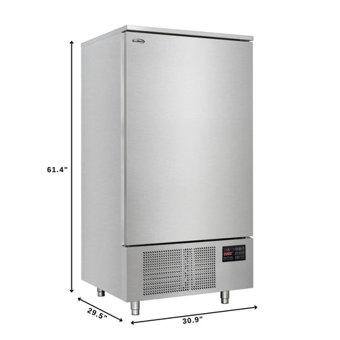 31 in. 10-Pan Commercial Reach-In Blast Chiller 88 lbs Rapid Chill / 77 lbs. Rapid Freeze with ETL for Safety and Sanitation in Stainless-Steel (KM-CBLC-10)