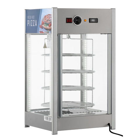 18 in. Commercial Pizza Display Warmer for 12 in. Pies with 4 Rotating Racks in Stainless-Steel (KM-HPD4-12)