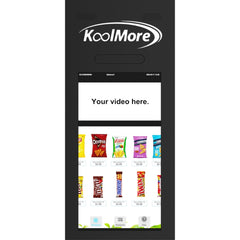 50 in. 60-Slot Snack Vending Machine with 22-inch Touch Screen, Credit Card Reader, Bill and Coin Acceptor in Black, Non-Refrigerated (KM-VMNT-50-BCR)