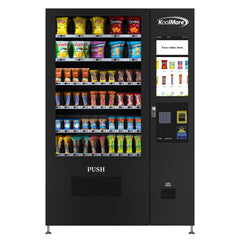 50 in. 60-Slot Snack Vending Machine with 22-inch Touch Screen, Credit Card Reader and Bill Acceptor in Black, Non-Refrigerated (KM-VMNT-50-BR)