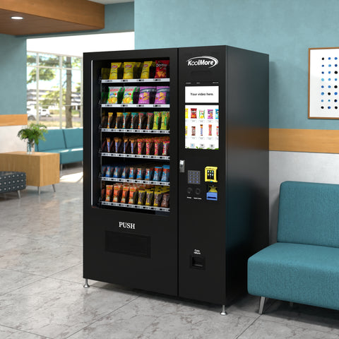Non-Refrigerated Snack Vending Machine with 60 Slots, Credit Card Reader, and Bill acceptor with 22 Inch Touch Screen in Black (KM-VMNT-50-BR)