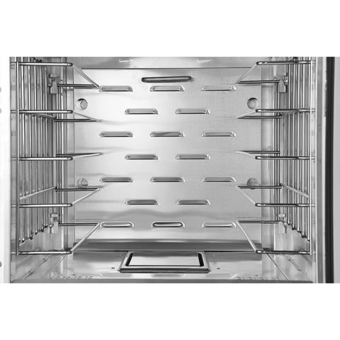 33 in. Commercial Half Size Non-Insulated 12-Pan Holding Cabinet with Wire Racks and Solid Dutch Doors in Silver (KM-CHP12-WNGL)