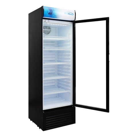 26 in. Commercial Merchandiser Refrigerator with LED Lights, 15 Cu. Ft. in Black (KM-MDR-1GD-15C)