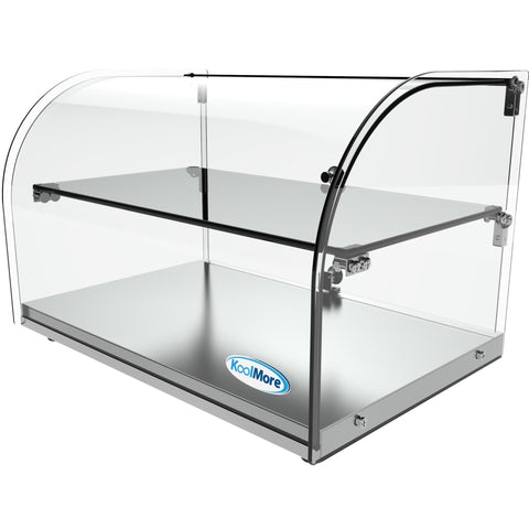 22 in. Commercial Countertop Bakery Display Case with Front Curved Glass and Rear Door, 1.5 cu. ft.