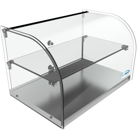 22 in. Commercial Countertop Bakery Display Case with Front Curved Glass and Rear Door, 1.5 cu. ft.