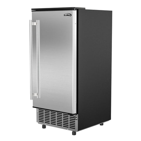 15 in. Stainless-Steel Built-In/Free-Standing Ice Maker, 75lbs/24h, BIM75-BS.