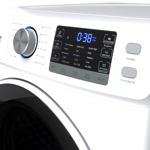 4.5 cu. ft. Large Capacity Stackable Front Load Washing Machine in White.