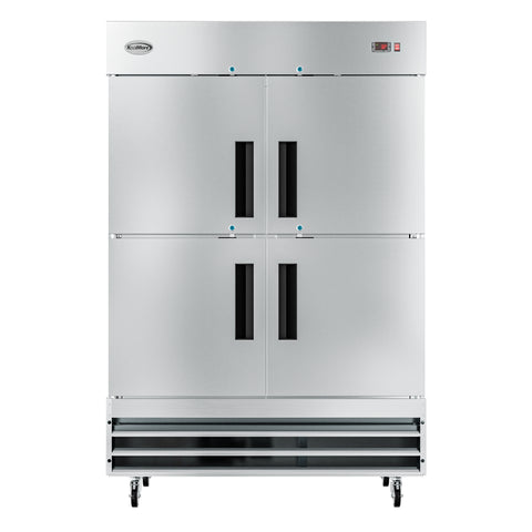 54 in. Commercial Stainless Steel Solid Half Door Reach-In Refrigerator 47 cu. ft.