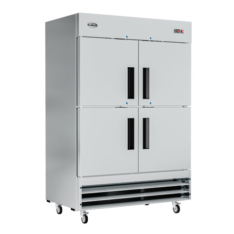 54 in. Commercial Stainless Steel Solid Half Door Reach-In Refrigerator 47 cu. ft.