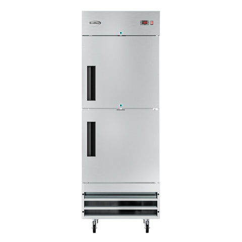 29 in. Commercial Stainless Steel Solid Half Door Reach-In Freezer 23 cu. ft.