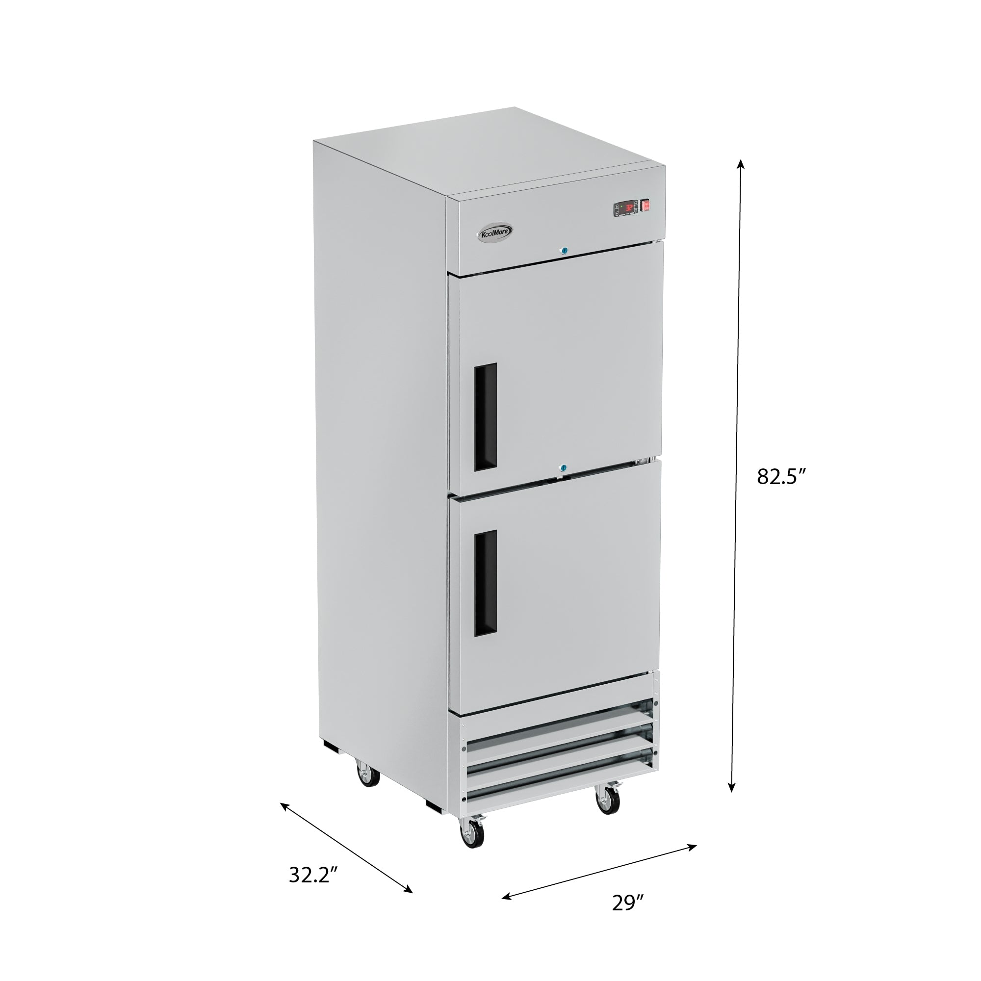 29 in. Commercial Stainless Steel Solid Half Door Reach-In