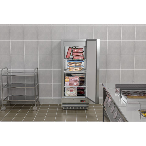 25 in. Commercial Stainless Steel 1-Door Reach-In Freezer, 12 cu. ft.