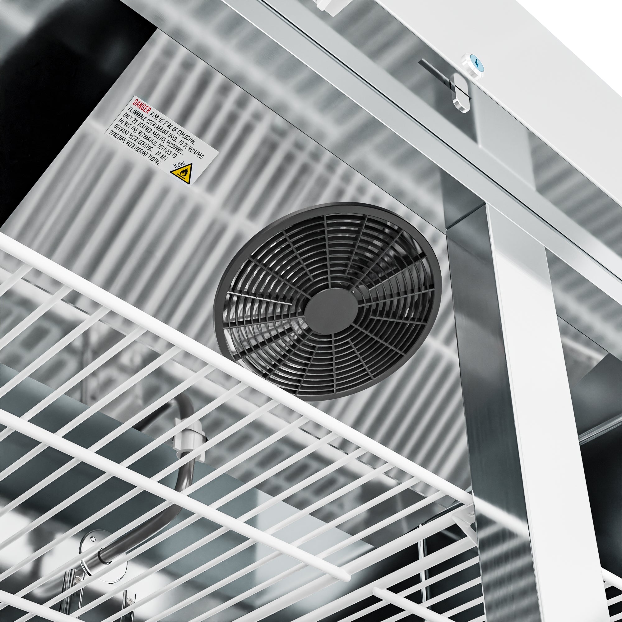 54 in. Commercial Stainless Steel Solid Half Door Reach-In Freezer