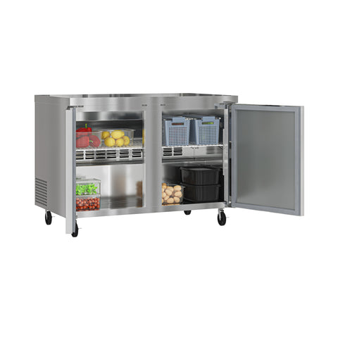 48 in. Two Door Commercial Undercounter Refrigerator in Stainless-Steel 11 cu. ft. (KM-UCR-2DSS)