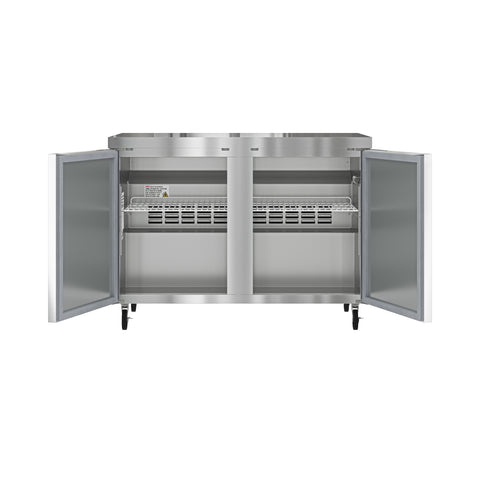 48 in. Two Door Commercial Undercounter Refrigerator in Stainless-Steel 11 cu. ft. (KM-UCR-2DSS)