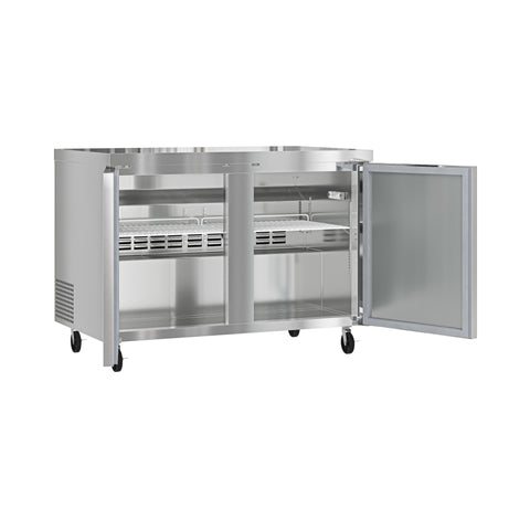 48 in. Two Door Commercial Undercounter Refrigerator in Stainless-Steel 11 cu. ft. (KM-UCR-2DSS)