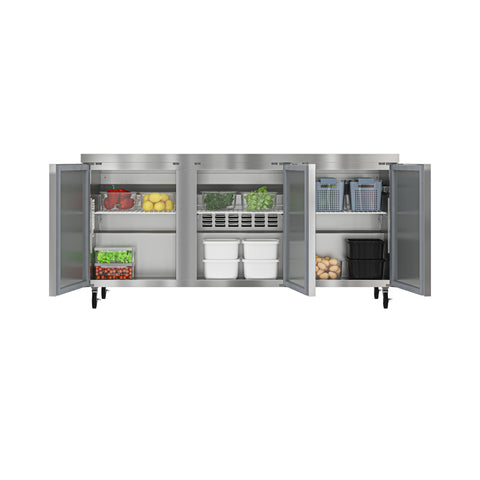 72 in. Three Door Commercial Undercounter Refrigerator 18 cu. ft. (KM-UCR-3DSS)
