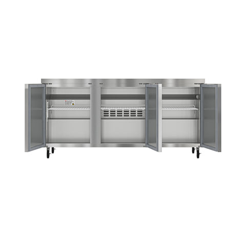 72 in. Three Door Commercial Undercounter Refrigerator 18 cu. ft. (KM-UCR-3DSS)