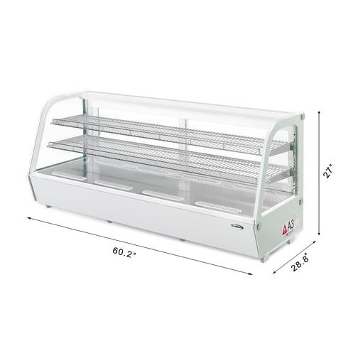 60 in. Countertop Bakery Display Refrigerator in White, 8 cu. ft. (CDC-8C-WH)
