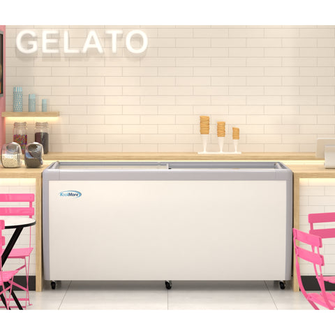 70 in. 14-Pan Gelato Dipping Cabinet Display Freezer with Sliding Glass Door, 20 cu. ft. (KM-GDC-71SD)