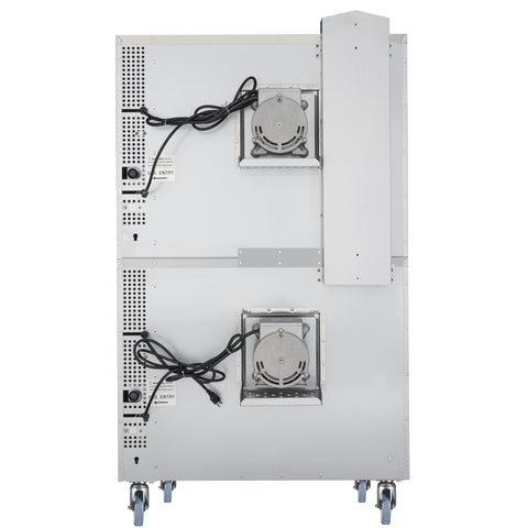 38 in. Full Size Double Commercial LP Convection Oven 108,000 BTU Total with Stacking Kit and Casters