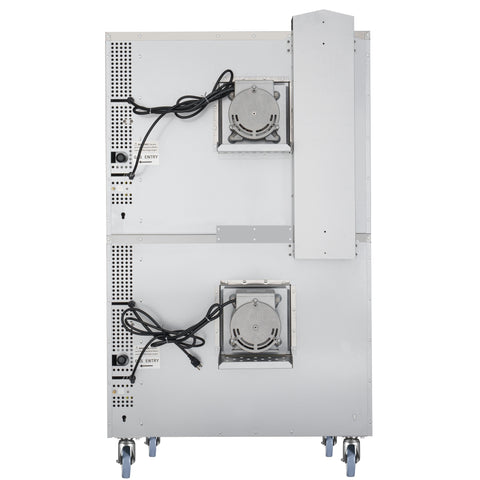 38 in. Full Size Double Commercial Natural Gas Convection Oven 108,000 BTU Total with stacking And Casters