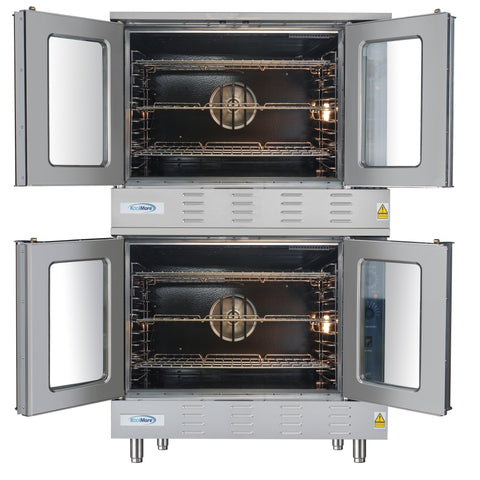 38 in. Full Size Double Commercial LP Convection Oven 108,000 BTU Total With Stacking Kit