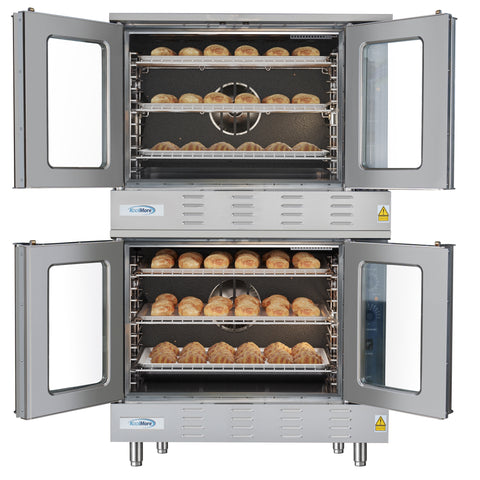 38 in. Full Size Double Commercial LP Convection Oven 108,000 BTU Total With Stacking Kit