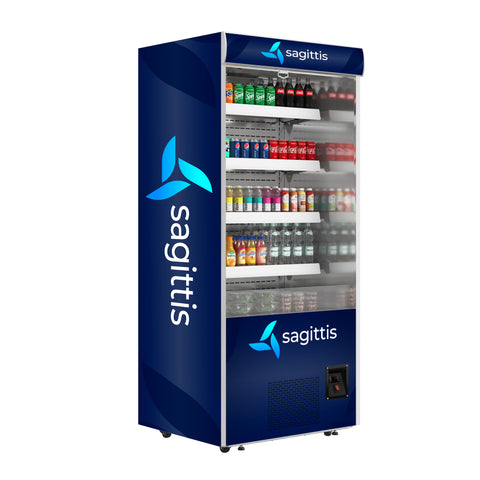 35.3 in. Open-Air Merchandiser Grab and Go Refrigerator, 18 cu. ft. in Stainless Steel (KM-CDA-18C-SS) - Wrap