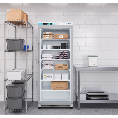 21 Cu. Ft. Commercial  Freezer with Glass Door in White - Manual Defrost