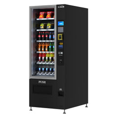 Refrigerated Snack and Drink Vending Machine with 36 Slots Featuring a Credit Card Reader and Coin/Bill Acceptor in Black (KM-VMR-30-BCR)