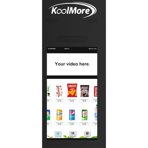 Refrigerated Snack and Drink Vending Machine with 60 Slots and 22 Inch Touch Screen With CC Reader and Bill Acceptor in Black (KM-VMRT-50-BR)