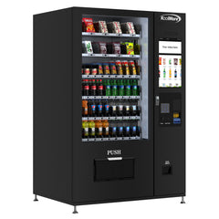 Refrigerated Snack and Drink Vending Machine with 60 Slots and 22 Inch Touch Screen in Black