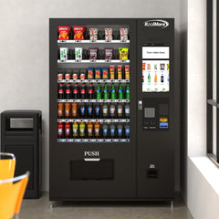 Refrigerated Snack and Drink Vending Machine with 60 Slots and 22 Inch Touch Screen in Black
