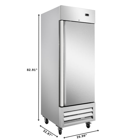 27 in. Commercial One Door Convertible Refrigerator/Freezer with 23 Cu. Ft. Capacity in Stainless Steel, ETL Listed
