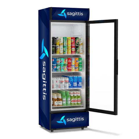 24 in. One-Door Merchandiser Refrigerator - 12 Cu Ft. MDR-1GD-12C. - Wrap