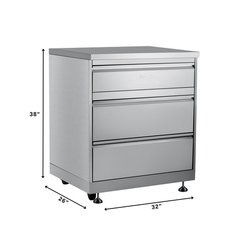 KoolMore Outdoor Kitchen Series Modular Kitchen with a Wood fire Pizza Oven, 3 Drawer Cabinet, Refrigerator Cabinet, Double Refrigerator Drawers, Sink, Side Burner and a 30 in. BBQ Grill with Cabinet in Stainless-Steel (KM-OKSKIT-CONFIG108)