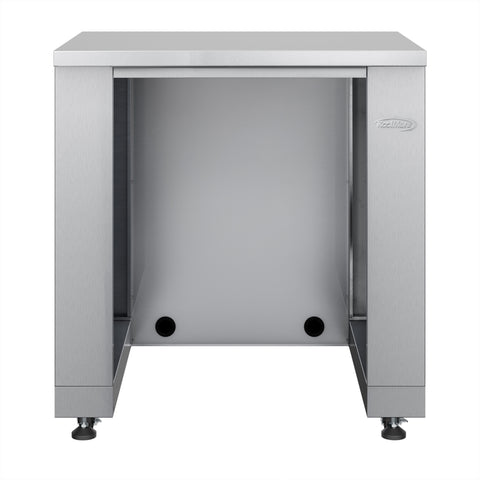 KoolMore Outdoor Kitchen Series Modular Kitchen with a Wood Fire Pizza Oven, Refrigerator and Cabinet, Sink, 30 in. BBQ Grill and Grill Cabinet in Stainless-Steel (KM-OKSKIT-CONFIG117)