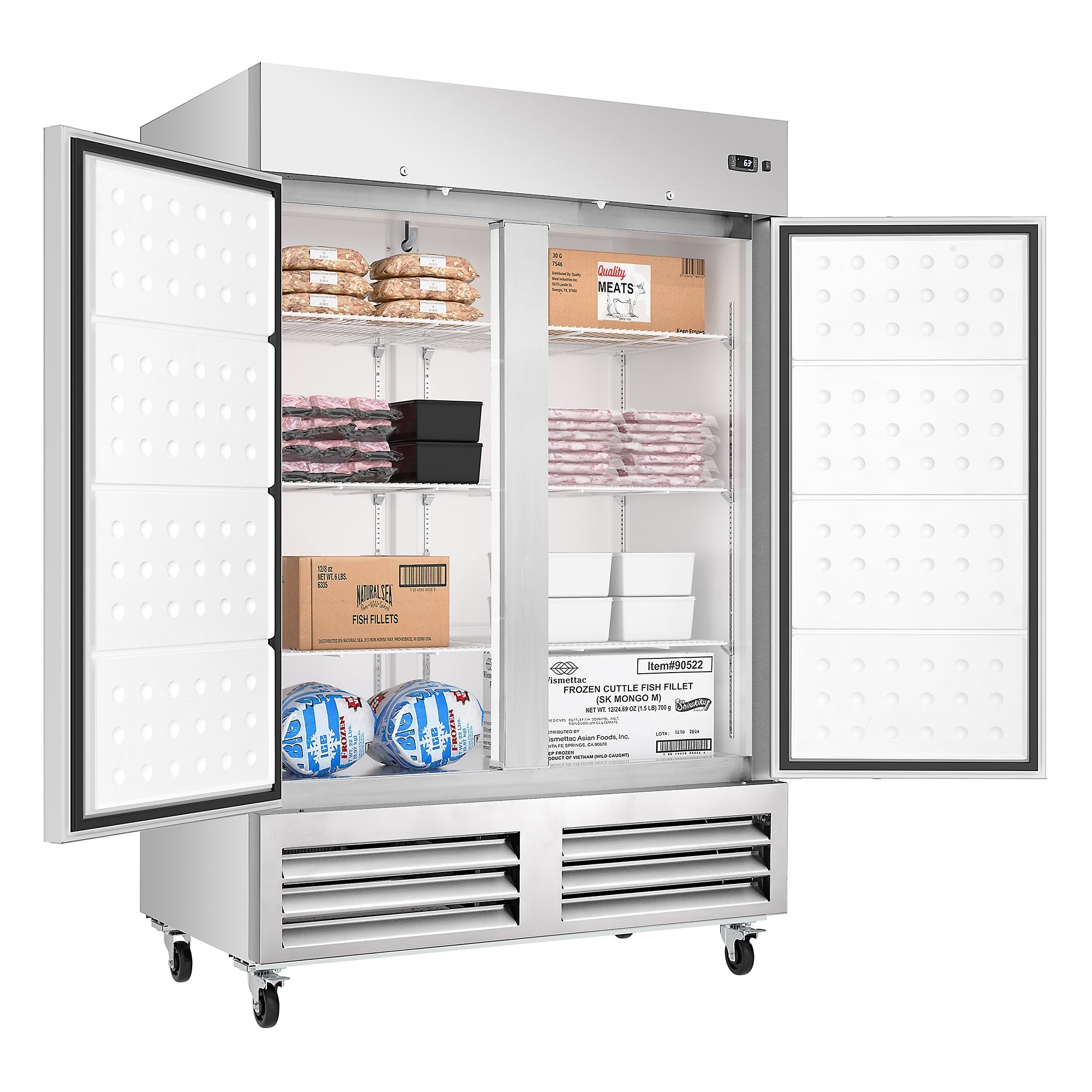 54 in. Commercial Two-Door Convertible Reach-In Refrigerator